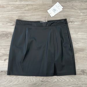 Black Faux Leather Skirt Size:L